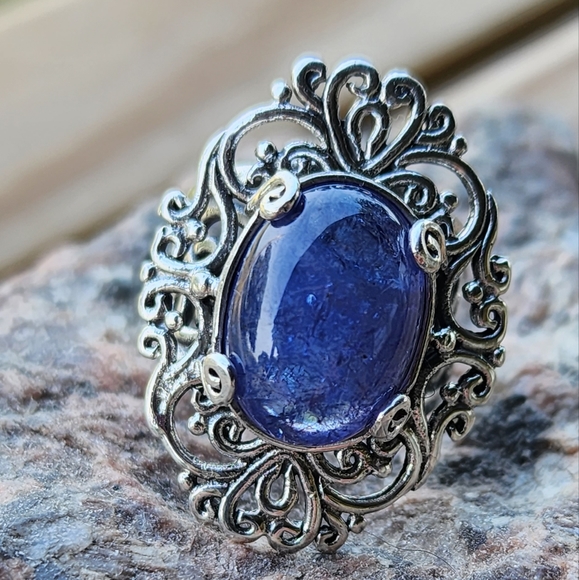 Fine Jewelry- Handcrafted Jewelry - Genuine Tanzanite Sterling Silver Ring